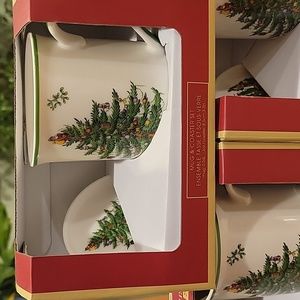 Spode Christmas mug and coaster.  $20 for one $85 for set of 5